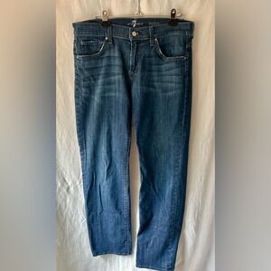 7 For All Mankind Mens 34 Austyn Straight Leg Relaxed Fit Medium Wash Blue Jeans